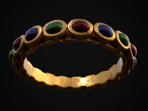 Gold Jeweled Bracelet 3D Model