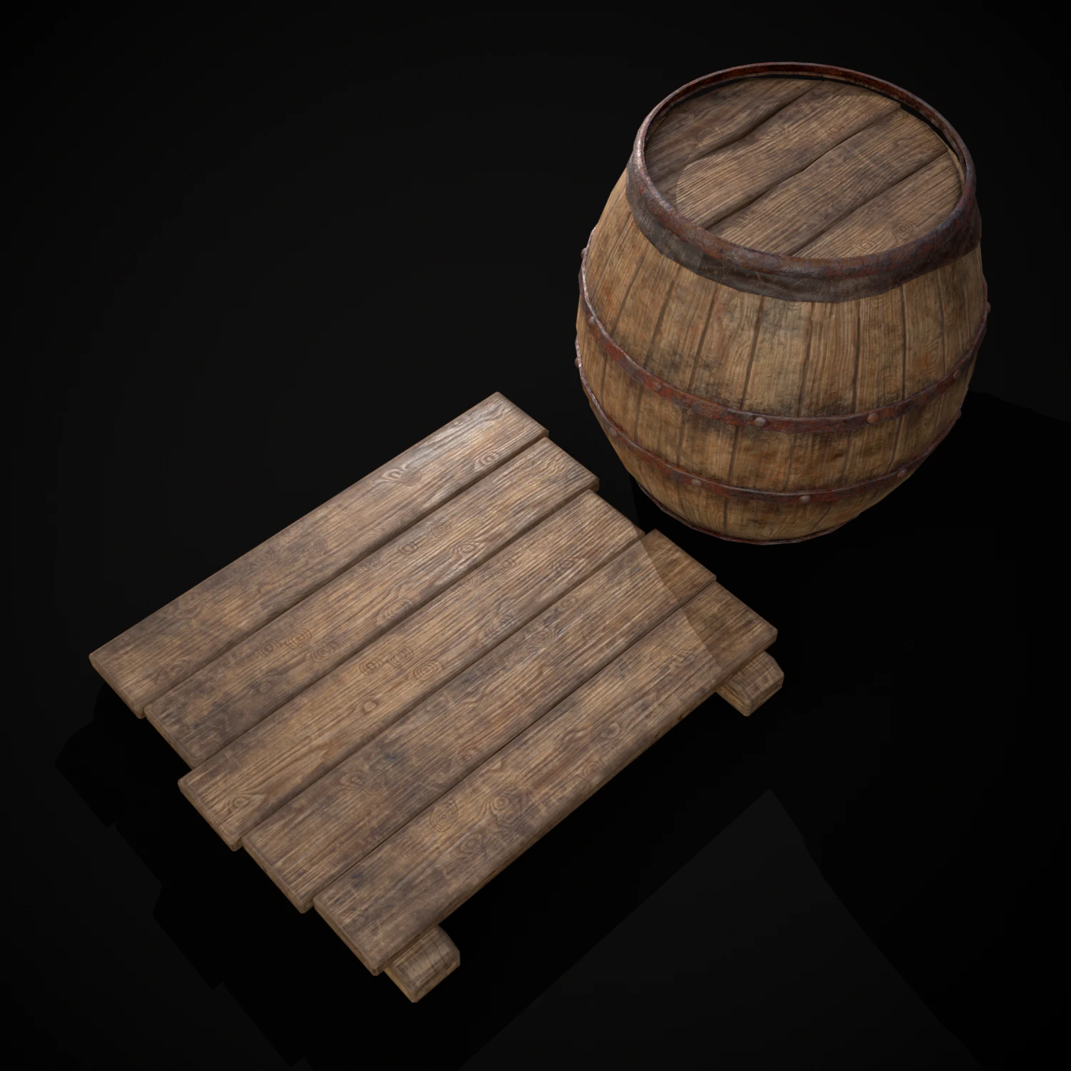 Gorda Wine Barrel 3D Model .c4d .max .obj .3ds .fbx .stl .blend
