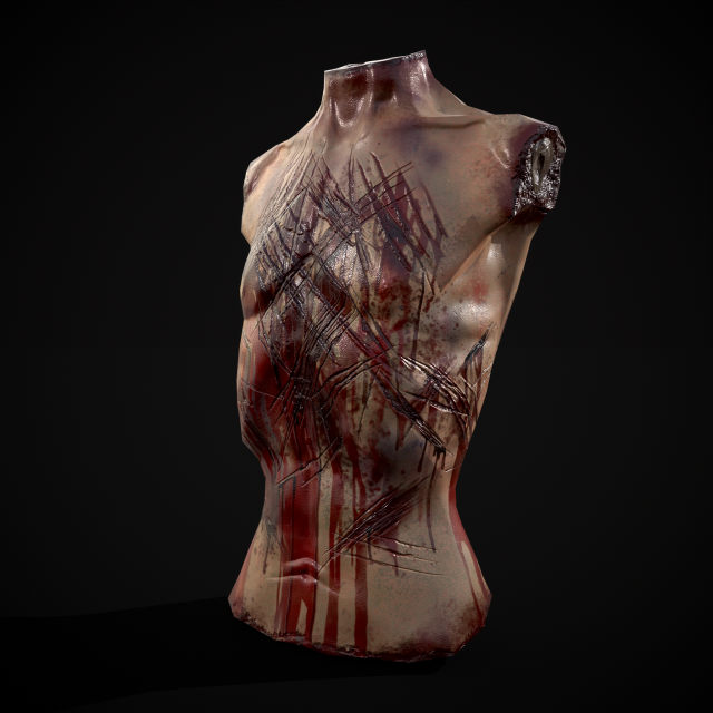 Severed Male Torso 3D Модель .c4d .max .obj .3ds .fbx .stl .blend