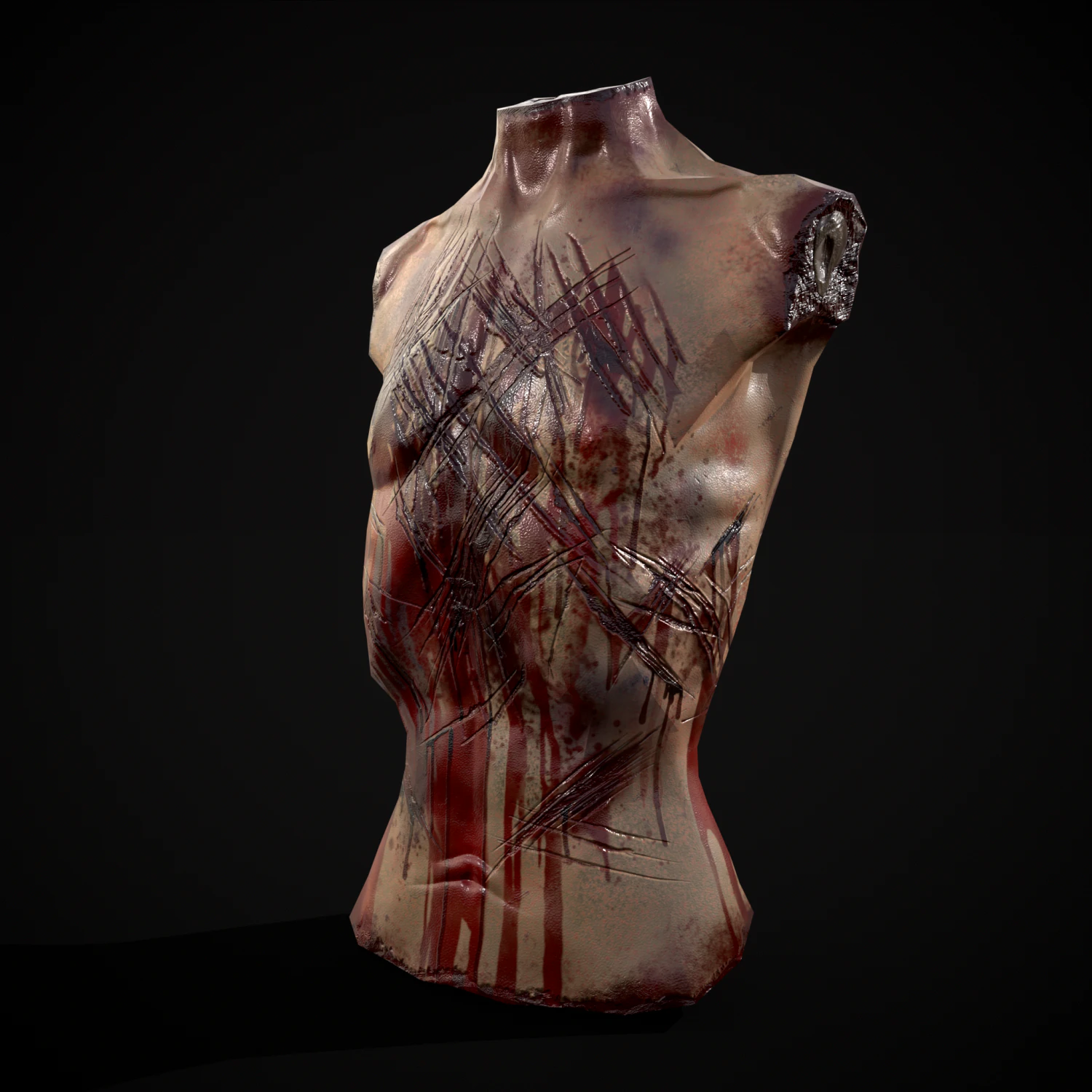 Severed Male Torso 3D Model .c4d .max .obj .3ds .fbx .stl .blend
