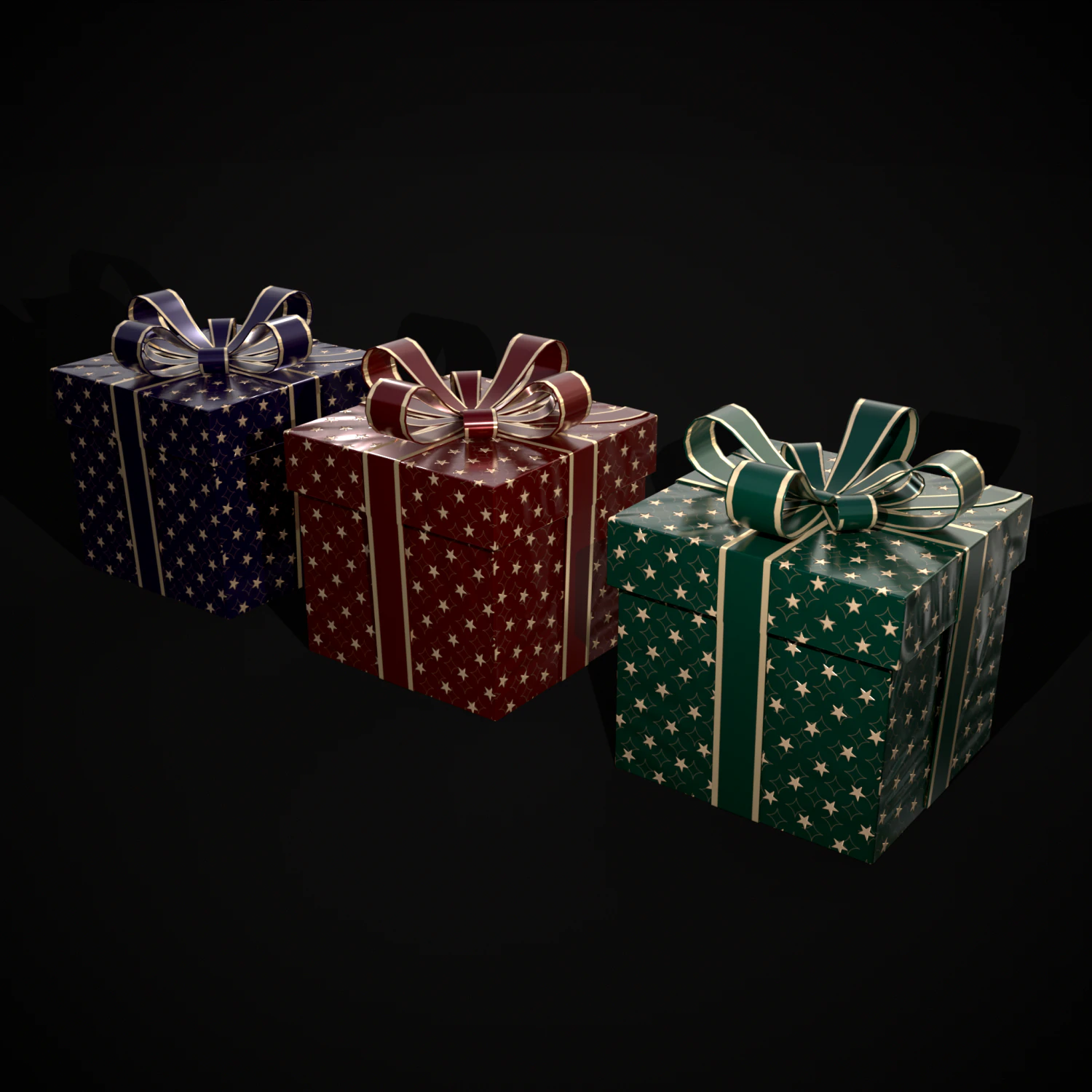 Holiday Gift Box 3D Model .c4d .max .obj .3ds .fbx .stl .blend