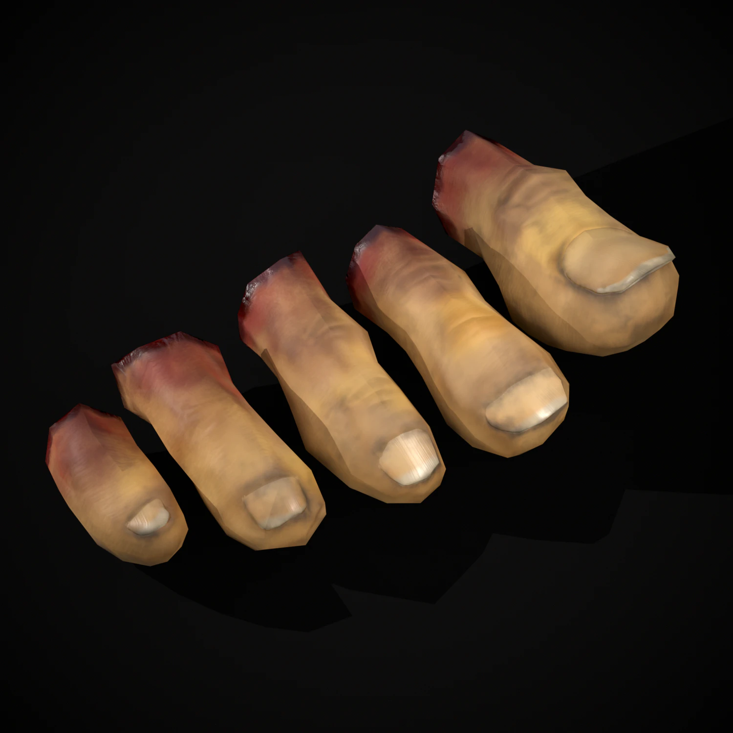 Severed Toes Set 3D Model .c4d .max .obj .3ds .fbx .stl .blend 