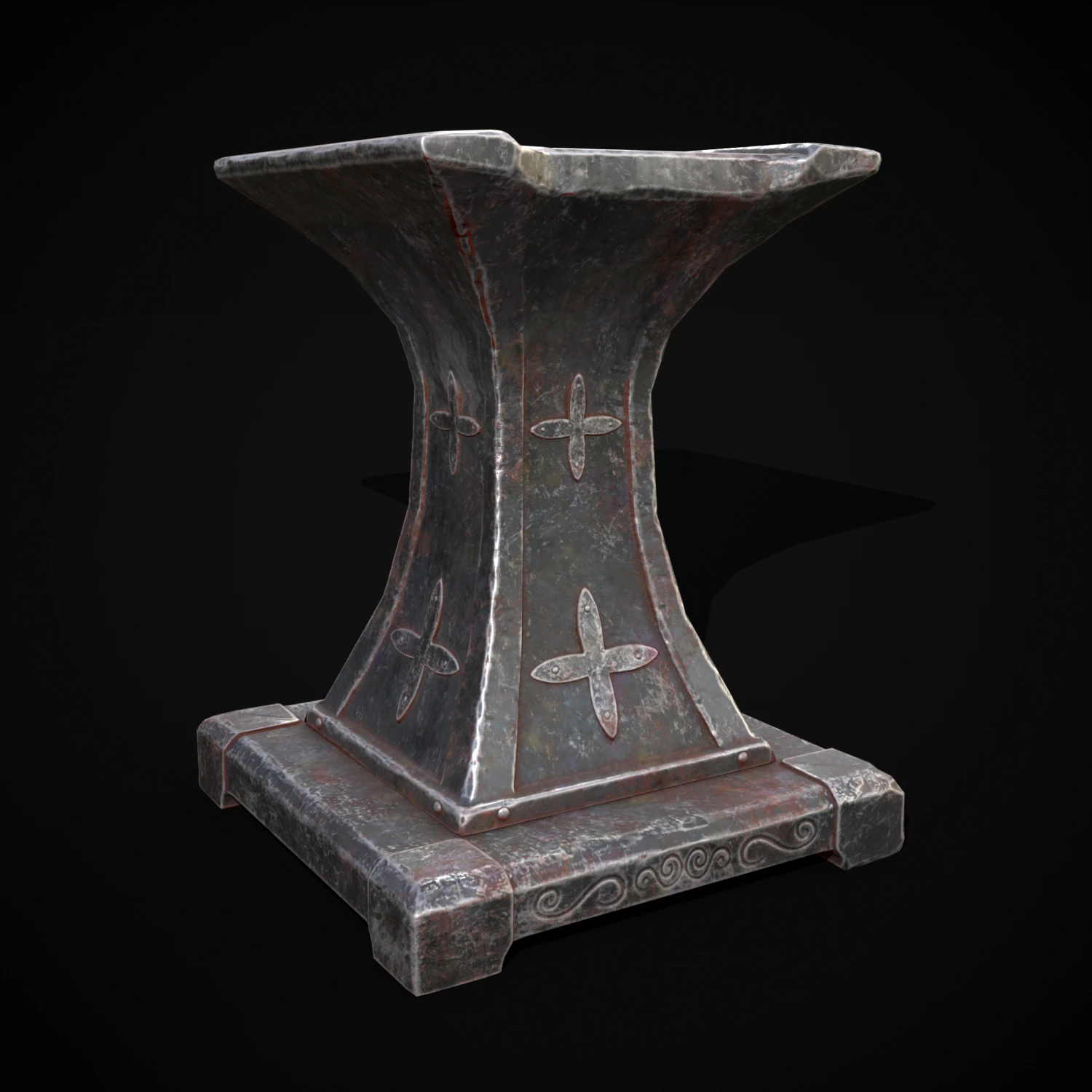 Ornamented Tool Makers Anvil 3D Model .c4d .max .obj .3ds .fbx .stl .blend 