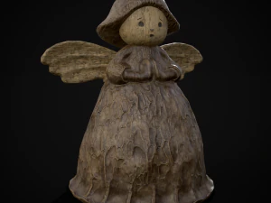 Figurina di legno di angelo Modello 3D