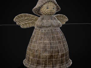 Angel Wood Figurine 3D Model