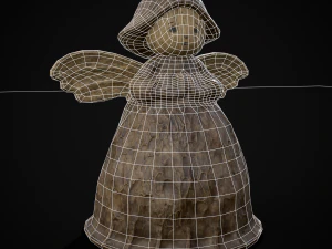 Angel Wood Figurine 3D Model
