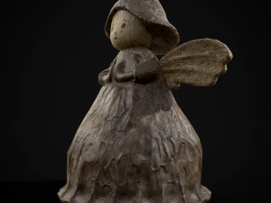 Angel Wood Figurine 3D Model