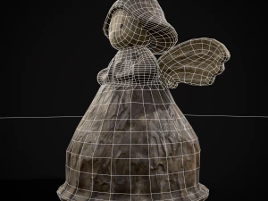 Angel Wood Figurine 3D Model