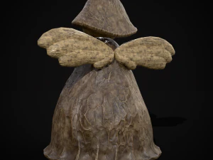 Angel Wood Figurine 3D Model