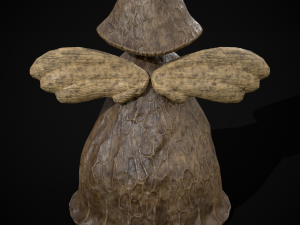 Angel Wood Figurine 3D Model