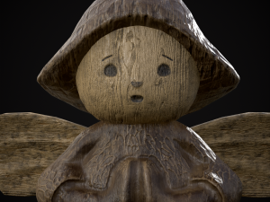 Angel Wood Figurine 3D Model