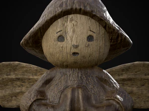 Angel Wood Figurine 3D Model