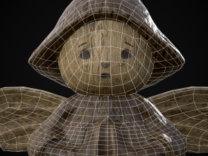 Angel Wood Figurine 3D Model