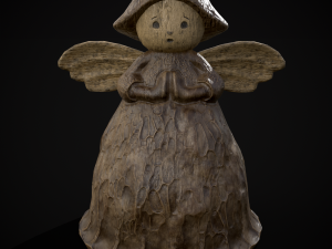 Angel Wood Figurine 3D Model