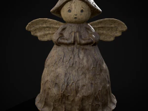 Angel Wood Figurine 3D Model