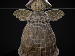 Angel Wood Figurine 3D Model