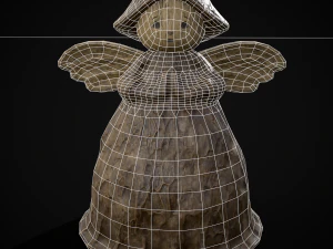 Angel Wood Figurine 3D Model