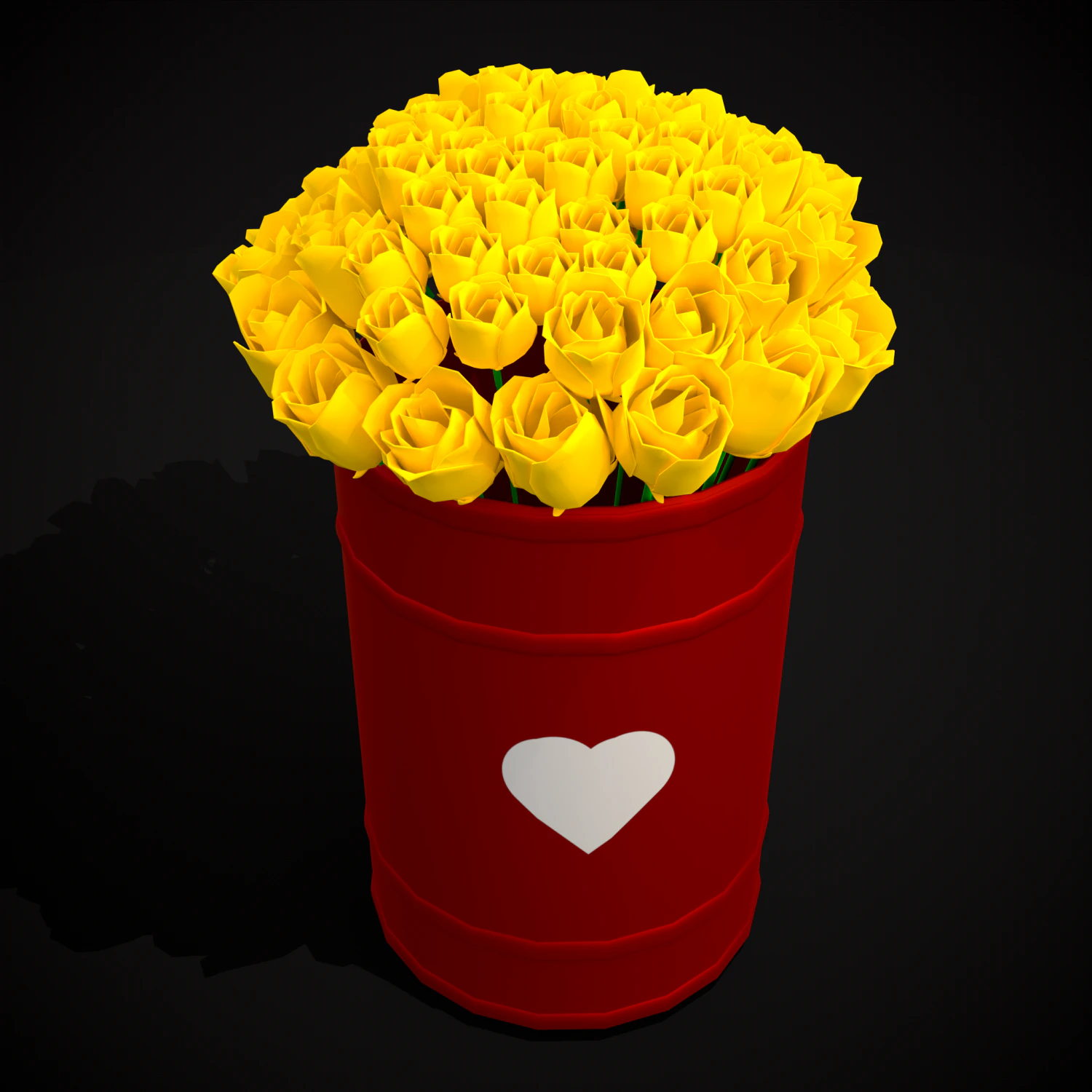 Yellow Roses Tin 3D Model .c4d .max .obj .3ds .fbx .stl .blend 
