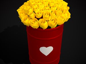 Yellow Roses Tin 3D Model