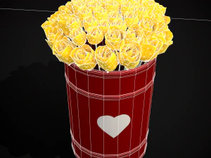 Yellow Roses Tin 3D Model