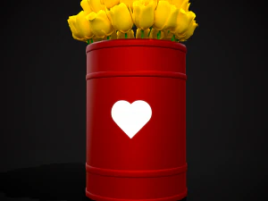 Yellow Roses Tin 3D Model