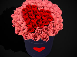 Roses Tin Red and Pink 3D 모델