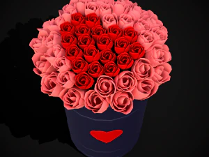 Roses Tin Red and Pink 3D Model