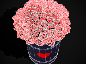 Roses Tin Red and Pink 3D 모델
