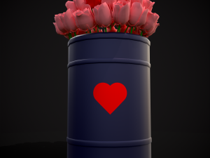 Roses Tin Red and Pink 3D 모델