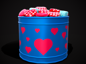 Valentine Heart Candy Tin 3D Model