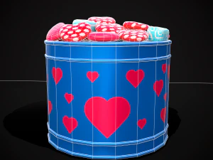 Valentine Heart Candy Tin 3D Model