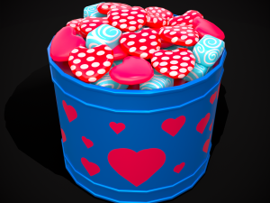 Valentine Heart Candy Tin 3D Модель