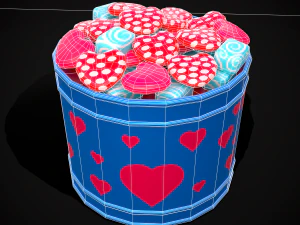 Valentine Heart Candy Tin 3D Model