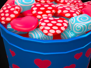 Valentine Heart Candy Tin 3D Model