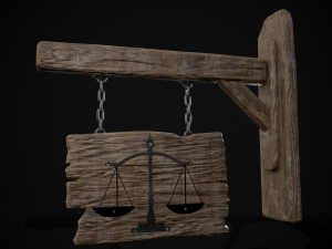 Rustic Wooden Signboard 3D मॉडल