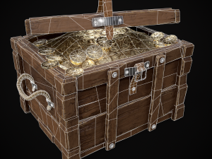 Chest Filled With Coins Modelo 3D