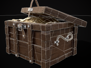 Chest Filled With Coins Modelo 3D