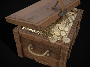 Chest Filled With Coins Modelo 3D