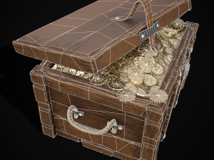 Chest Filled With Coins Modelo 3D
