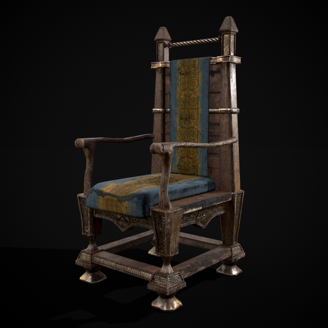 Regal Hardwood Chair Model 3D .c4d .max .obj .3ds .fbx .stl .blend 