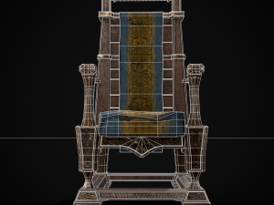 Regal Hardwood Chair Model 3D