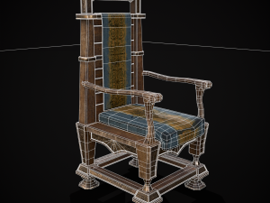 Regal Hardwood Chair Model 3D