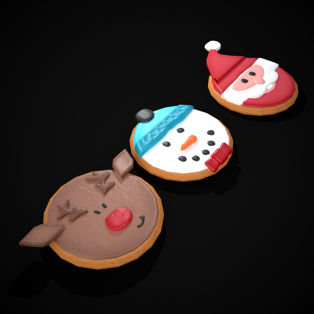 Christmas Sugar Cookies Modelo 3D .c4d .max .obj .3ds .fbx .stl .blend 