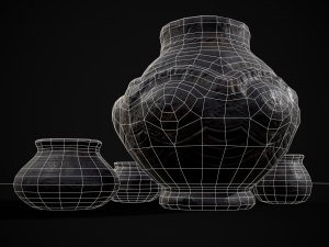 Sculpted Five Pottery Set Model 3D