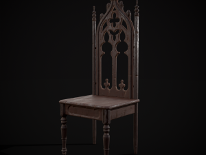 Gothic Mahogany Chair Modelo 3D