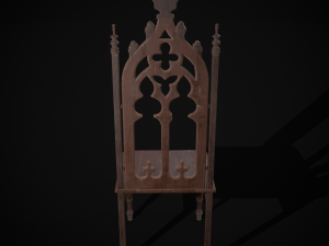 Gothic Mahogany Chair Modello 3D