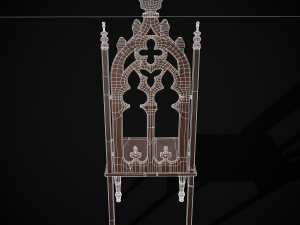 Gothic Mahogany Chair Modello 3D