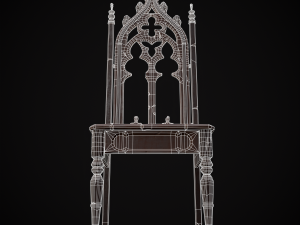 Gothic Mahogany Chair Modello 3D
