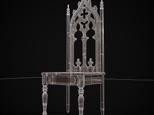 Gothic Mahogany Chair Modello 3D