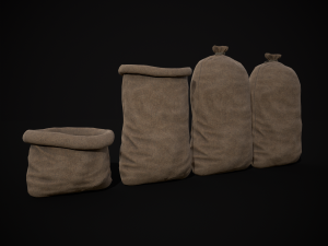 Burlap Sacks Storage 3D Model